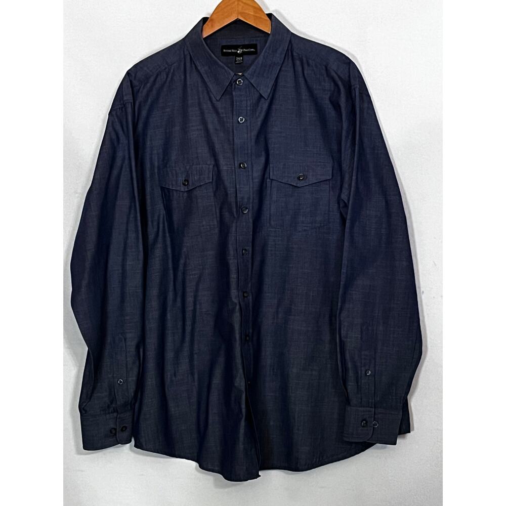 Beverly Hills Polo Club Blue Dress Up Men'sLong-Sleeve Shirt size 2XLB PreOwned